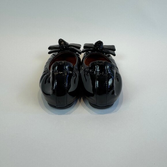 Lanvin Black Patent Leather Ballet Flats with Bow Accents, EU 40 - Picture 3 of 16